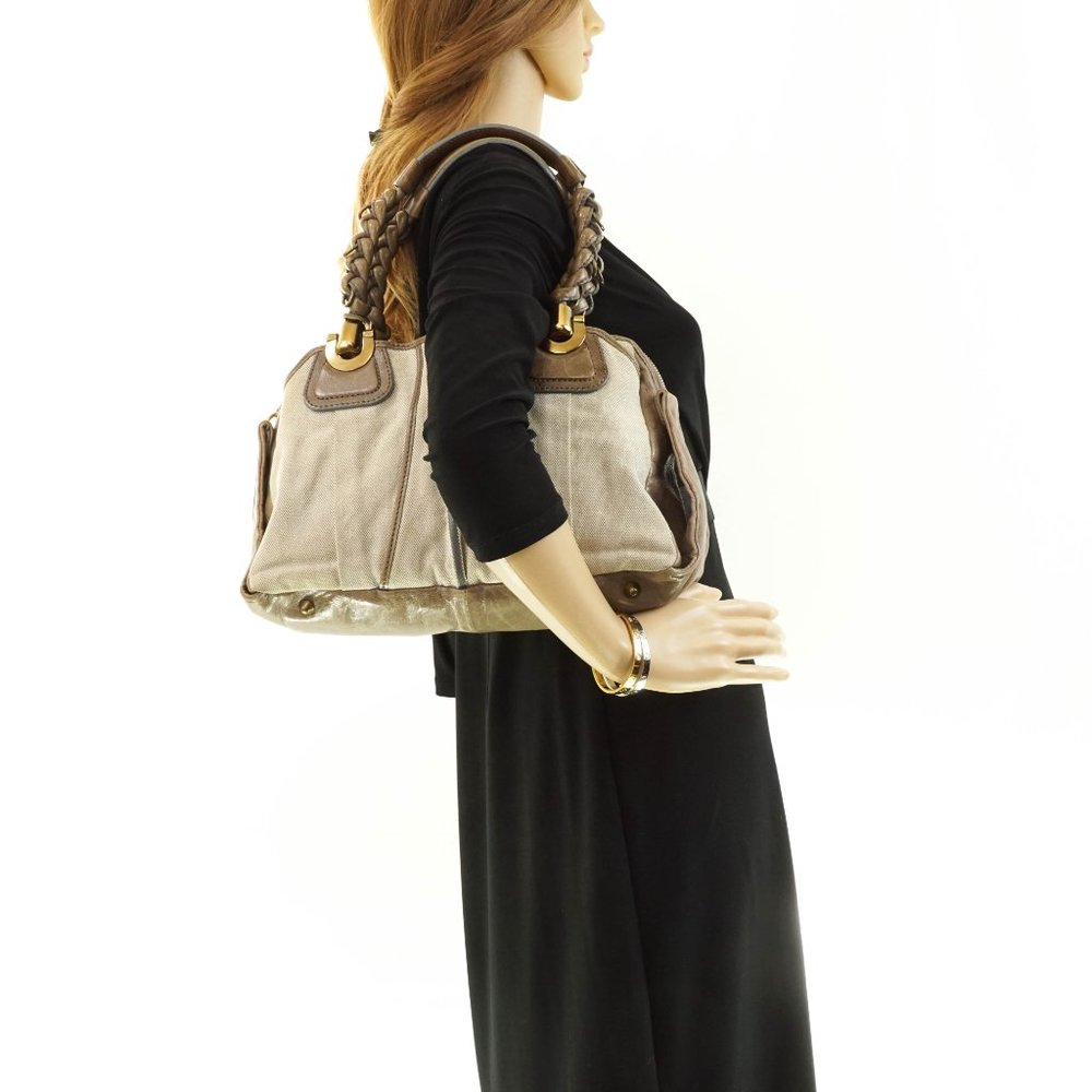 Auth Chloe Heloise Hand Bag Canvas X #14697C77 - Picture 2 of 13